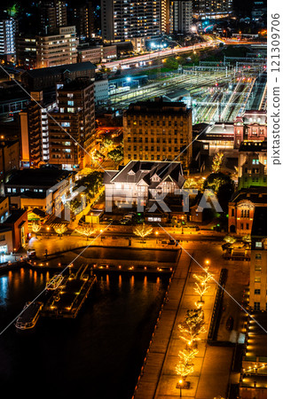 Mojiko Retro Romantic Lanterns From inside the Mojiko Retro Observation Room [Kitakyushu City, Fukuoka Prefecture] 121309706