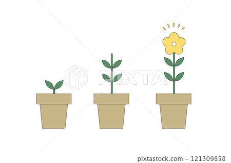 Simple illustration of a growing plant 121309858