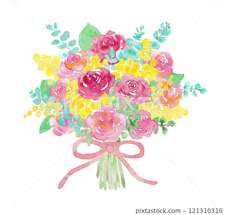 Watercolor bouquet illustration 121310310