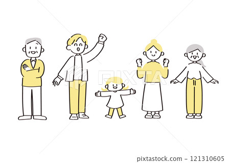 兩個家庭的插圖 121310605