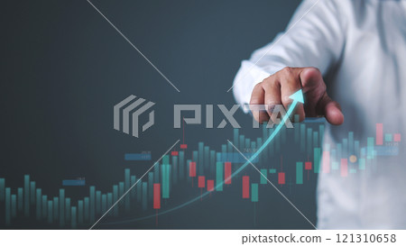 Financial graph analysis on virtual screen, Global business growth analysis and asset investment chart Business and Finance Up arrow Holographic economic chart, Stock market financial analysis graph. Financial graph analysis on virtual screen, Global business growth analysis and asset investment chart Business and Finance Up arrow Holographic economic chart, Stock market financial analysis graph. 121310658