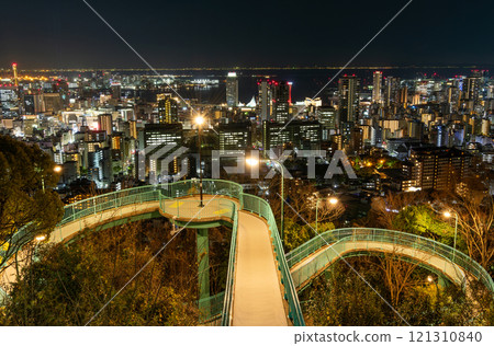 Kobe City, Hyogo Prefecture Night view of Venus Bridge and port city Kobe 121310840