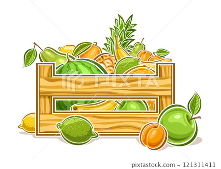 Vector Fruit Crate Box Vector Fruit Crate Box 121311411