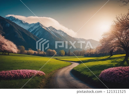 blooming spring park country landscape 121311525
