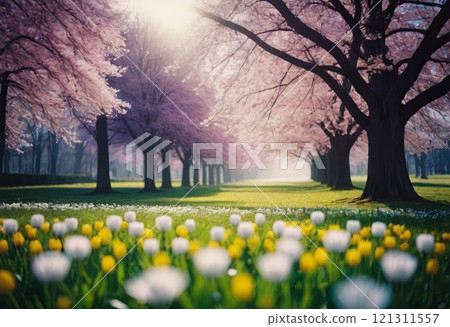 blooming spring park country landscape 121311557