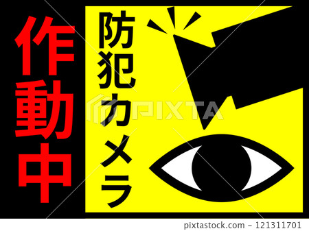 Security camera and glowing eye sticker 121311701