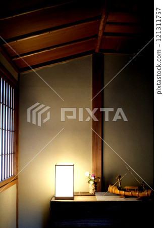 Japanese-style architecture, room with lantern-style lights Japanese-style architecture, room with lantern-style lights 121311757