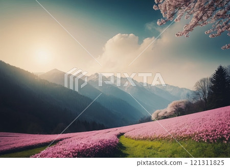 blooming spring park country landscape 121311825