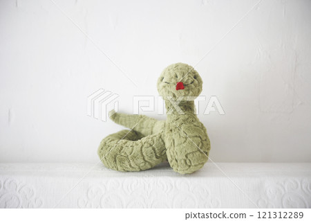Snake stuffed animal photographed on a white background Zodiac Year of the Snake 121312289