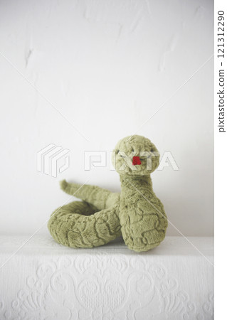 Snake stuffed animal photographed on a white background Zodiac Year of the Snake 121312290