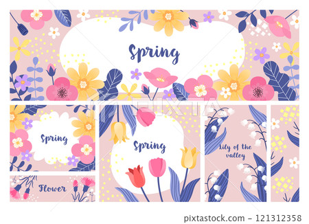 Spring flower template set_1 121312358