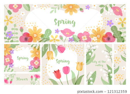 Spring flower template set_2 121312359