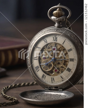 vintage watch mechanism close up 121312462