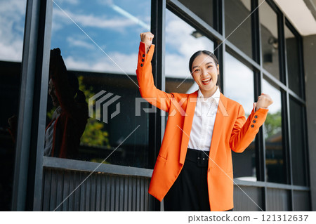 Young Asian business woman leader entrepreneur, professional manager holding digital tablet computer Young Asian business woman leader entrepreneur, professional manager holding digital tablet computer 121312637