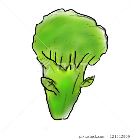 Hand-painted broccoli 121312909