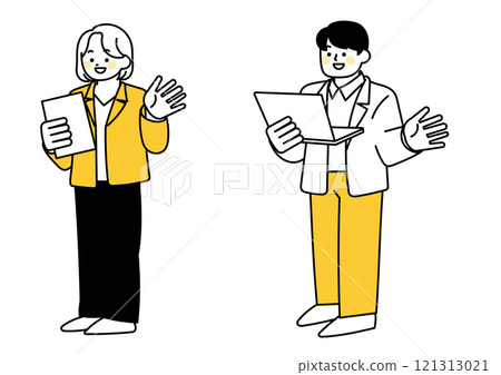 商人做示範的插圖集 121313021