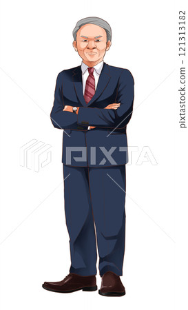 Elderly man in suit gets angry 121313182