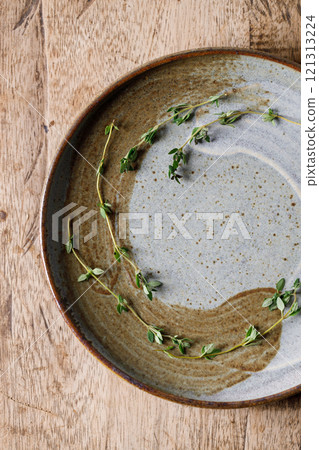 fresh green Thyme herb plant fresh green Thyme herb plant 121313224