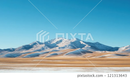 Snow-capped mountains under a clear blue sky. Snow-capped mountains under a clear blue sky. 121313643