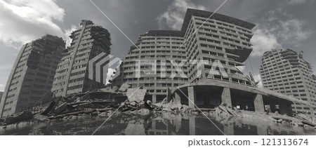 ruined city landscape ruined city landscape 121313674
