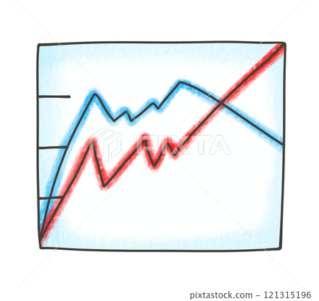 A simple, relaxed line graph in an analog style A simple, relaxed line graph in an analog style 121315196