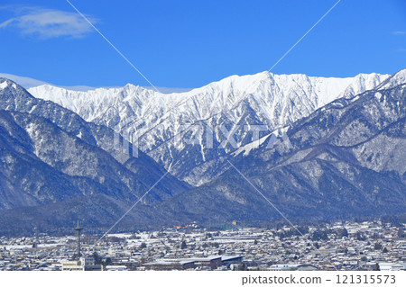 Shinano Omachi Winter mountain view Shinano Omachi Winter mountain view 121315573