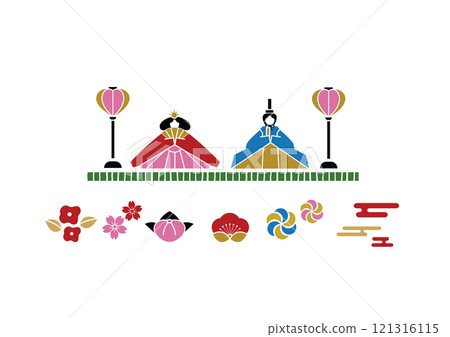 Illustration set of the Hina Matsuri Illustration set of the Hina Matsuri 121316115