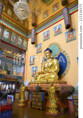 Gilded Buddha statue in the Dugan Building at Rinpoche Bagsha Datsan Gilded Buddha statue in the Dugan Building at Rinpoche Bagsha Datsan 121316575