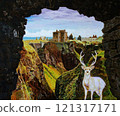 Scotland White Deer Illustration 121317171