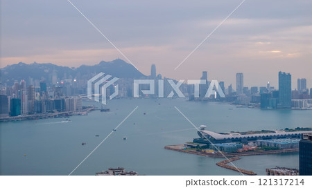 View of Hong kong with Victoria Harbour 121317214