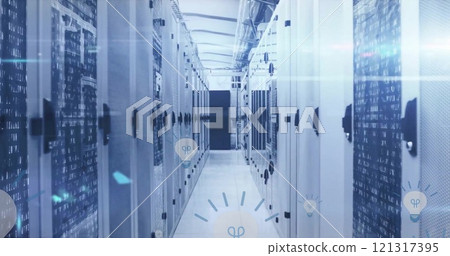 Image of data processing over computer servers Image of data processing over computer servers 121317395