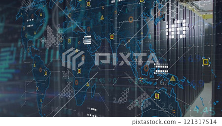 Image of digital data processing over computer servers Image of digital data processing over computer servers 121317514