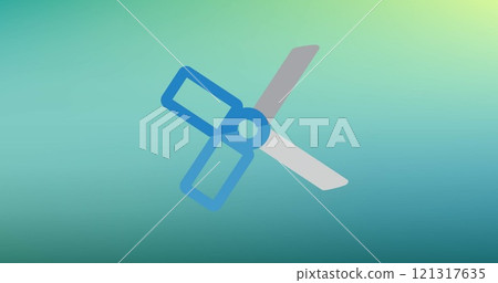 Image of scissors on green background Image of scissors on green background 121317635