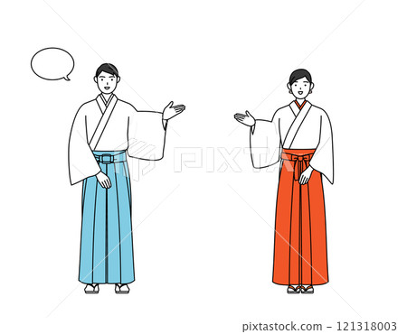 神社祭司和巫女用語音泡沫進行指導 121318003