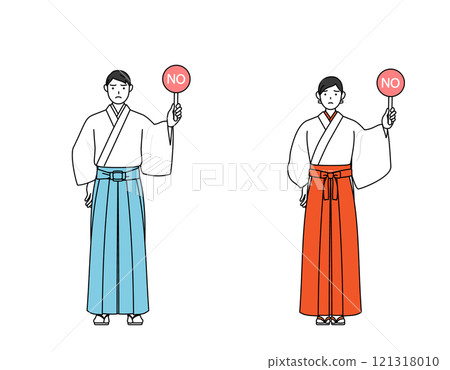神社和巫女拿著「不」棒表示錯誤答案 121318010