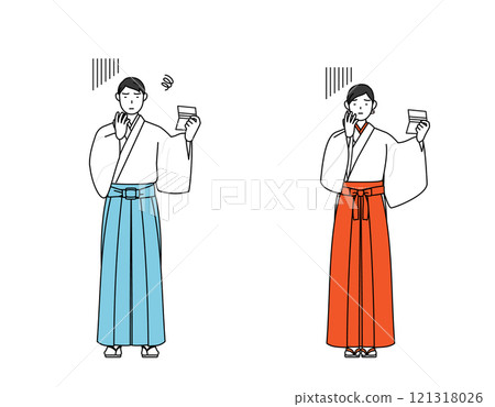神官和巫女看著存摺一臉沮喪 121318026