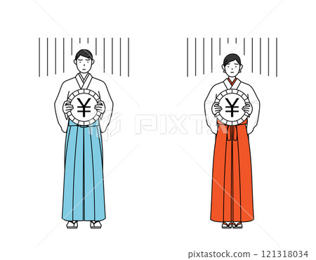 外匯損失和日圓疲軟、神社的神父和巫女形象 121318034