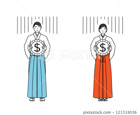 外匯損失和美元疲軟、神職人員和巫女的形象 121318036