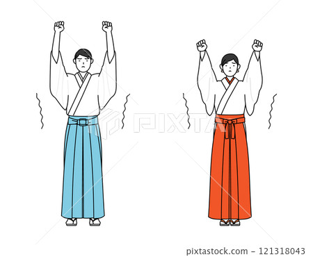 神官和巫女伸展身體 121318043