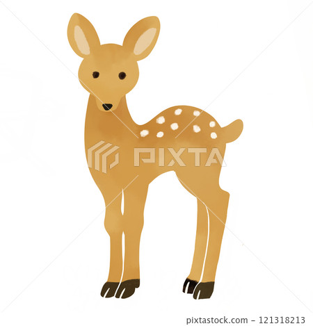 水彩風格可愛的小鹿插畫 121318213