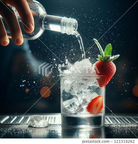 酒吧草莓伏特加酒精 121318262