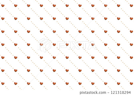 右下角有立體心形點線的圖案。 121318294