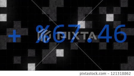 Percentage decrease image over black and white pixelated background Percentage decrease image over black and white pixelated background 121318862