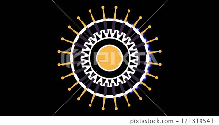 Image of colourful shapes on black background 121319541