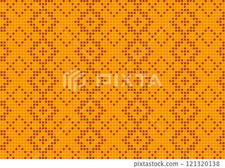 Orange square pattern pixel aztec art background  121320138