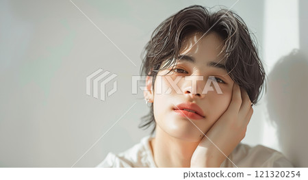 Young man with skin concerns AI 121320254