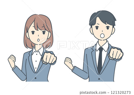 商人和女商人伸出拳頭 商人和女商人伸出拳頭 121320273