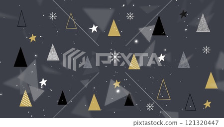 Image of snow falling over christmas winter scenery 121320447