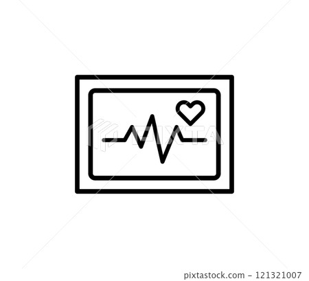Simple electrocardiogram icon illustration vector 121321007