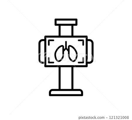 Simple lung x-ray examination icon illustration vector Simple lung x-ray examination icon illustration vector 121321008